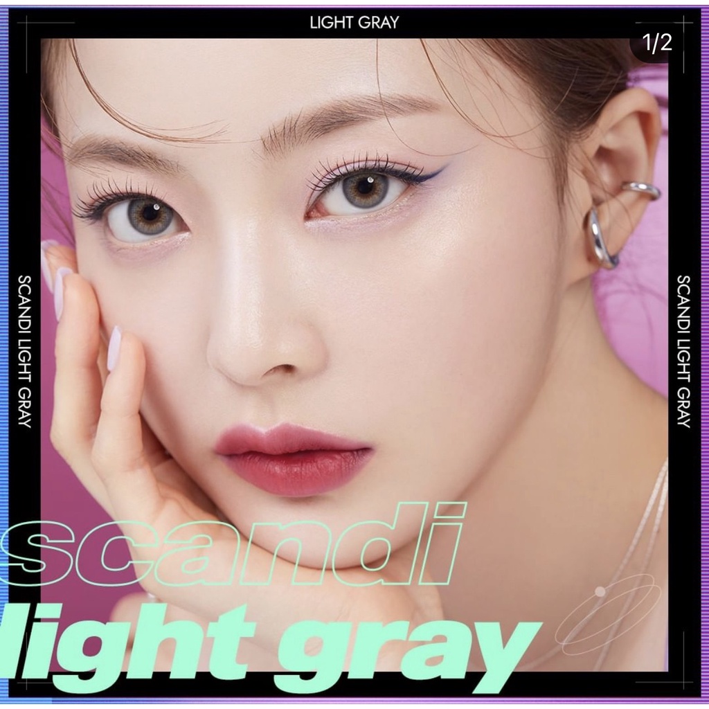Kính áp tròng Scandi Aqua và Light Gray chính hãng Olens | Hsd 1 tháng