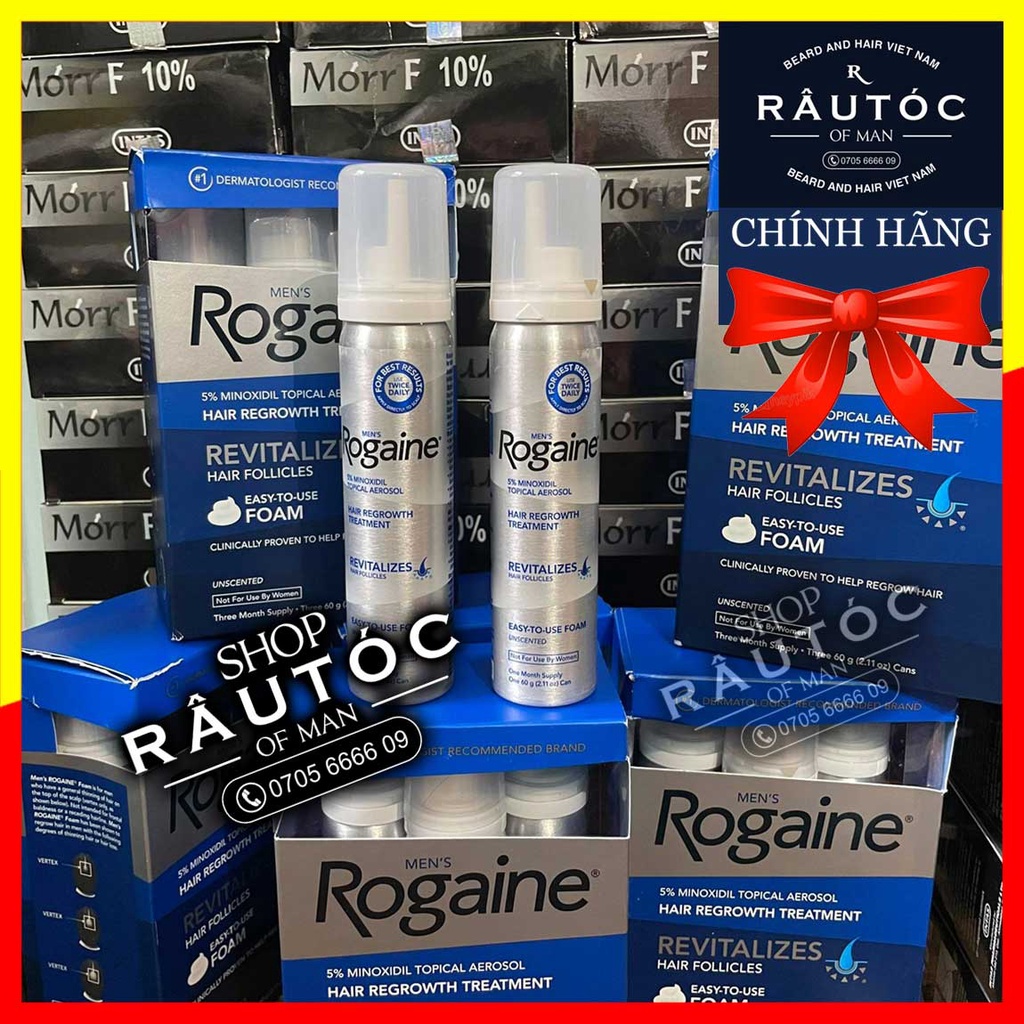 Dung dịch mọc râu tóc Minoxidil 5% Foam Rogaine
