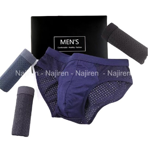 Hộp 5 Quần lót nam Tam giác thông hơi, Quần sịp nam Tam Giác cao cấp chất thông hơi đẹp cạp to Men303