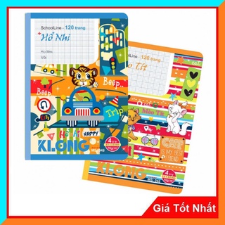 Vở 4 Ô Ly 120tr May Dán Gáy SchoolLine B5 70/90 Mã số 048