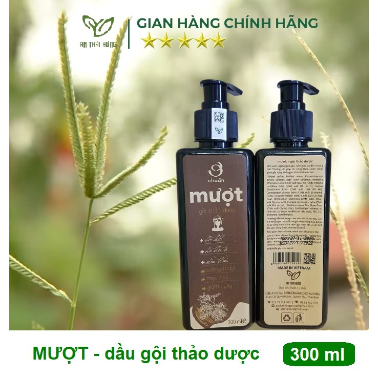 MƯỢT - Dầu gội thảo dược AN THÁI HƯNG  [Ơ chuẩn] Hết Rụng, Sạch Gàu, Nấm, Ngứa Da Đầu