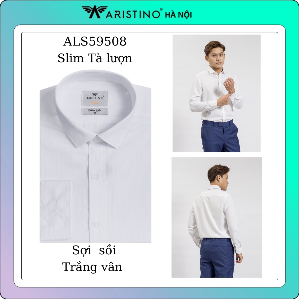 Áo sơ mi nam ARISTINO màu trắng vân sọc  from slim ALS59508