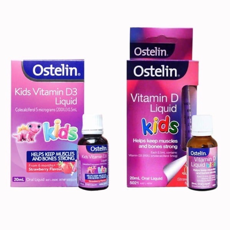 💦💦SIRO VITAMIN D3 OSTELIN DẠNG DROP 2,4ML/LIQUID 20ML ÚC CHO BÉ TỪ 6M💦💦