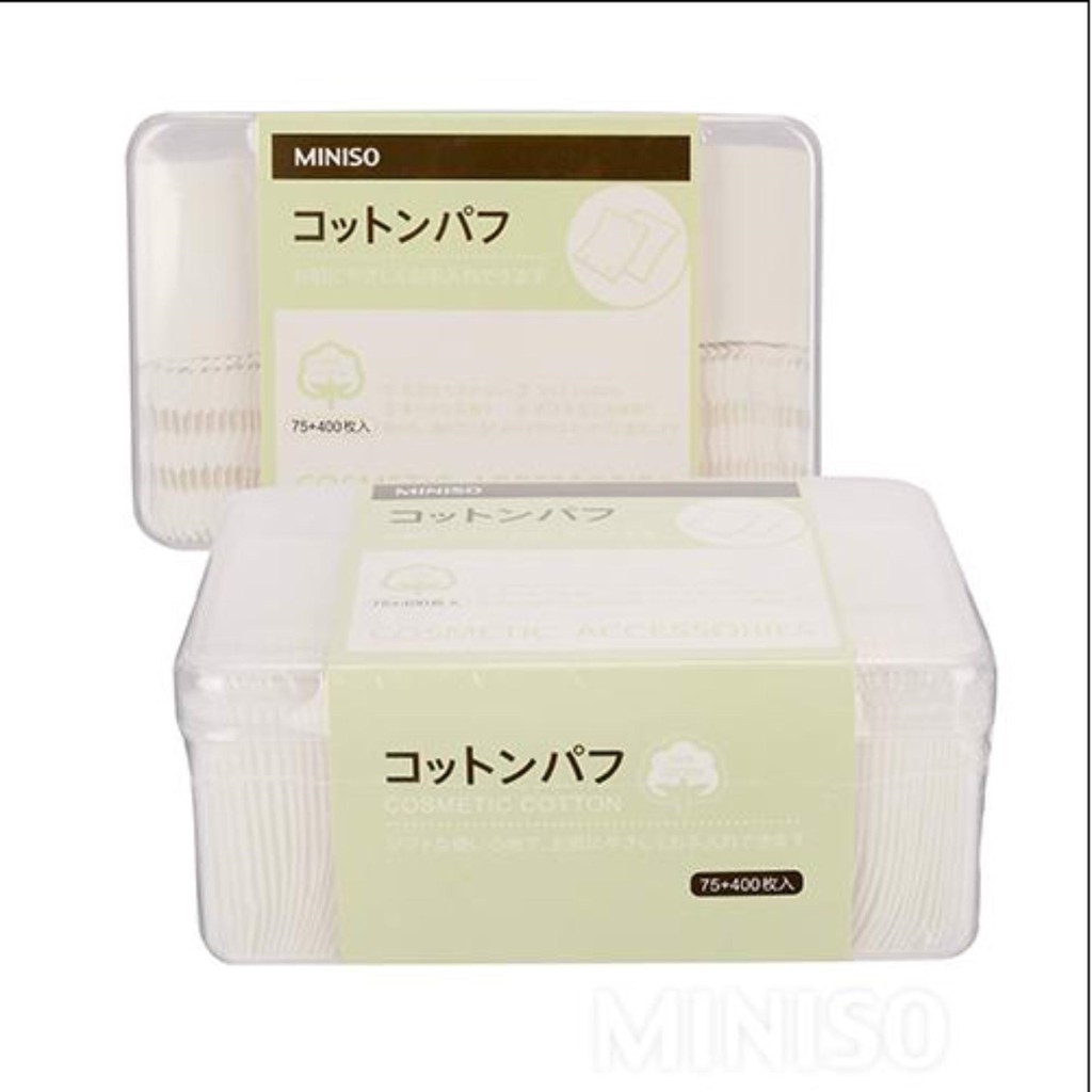 Bông tẩy trang Miniso 1000, 475, 180 miếng Nhật Bản chính hãng