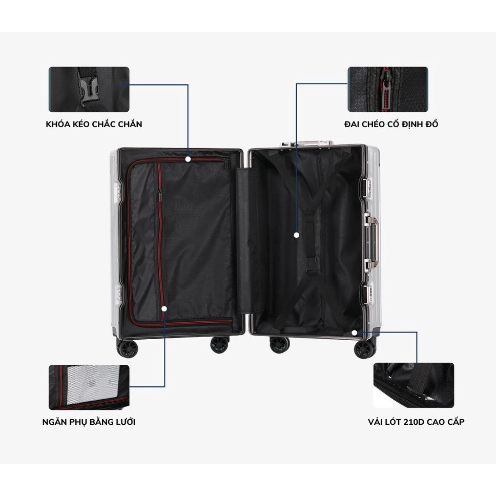 Vali khung nhôm khóa sập AAF20