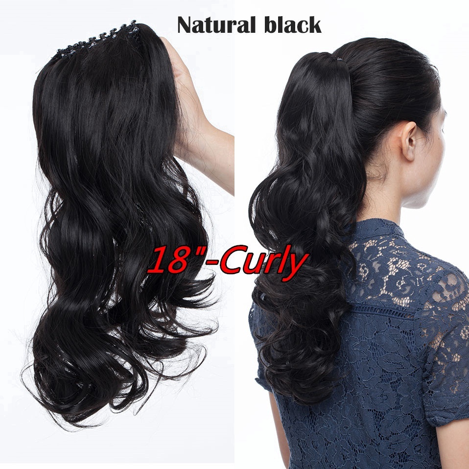 Tóc Giả Đuôi Ngựa Dài 22 Inch Xoăn Tự Nhiên Cho Nữ