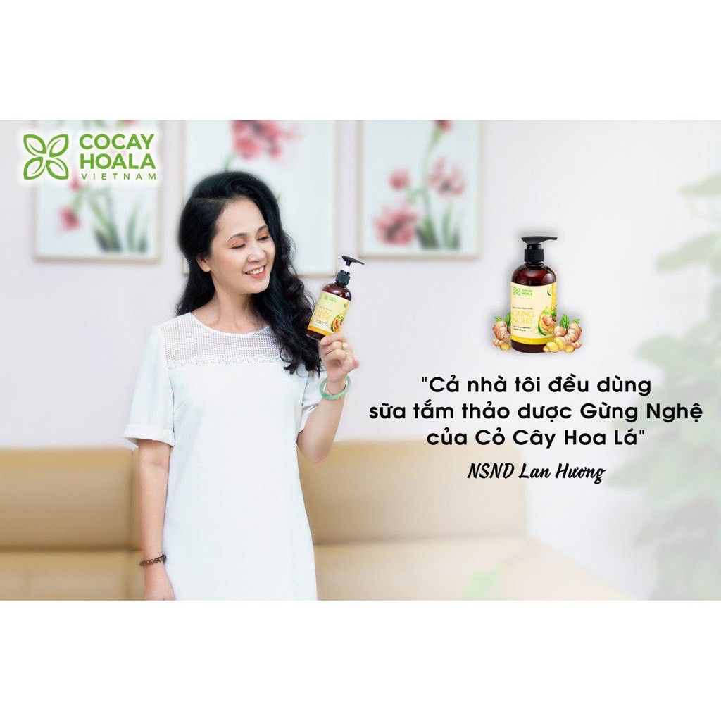 Sữa Tắm Thảo Dược Gừng Nghệ Giữ Ấm Cơ Thể 300g Cocayhoala Mới