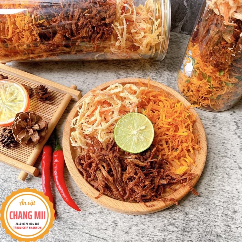 KHÔ MIX 3 VỊ HỦ 300G: khô heo, khô gà, khô mực hấp nước dừa | BigBuy360 - bigbuy360.vn