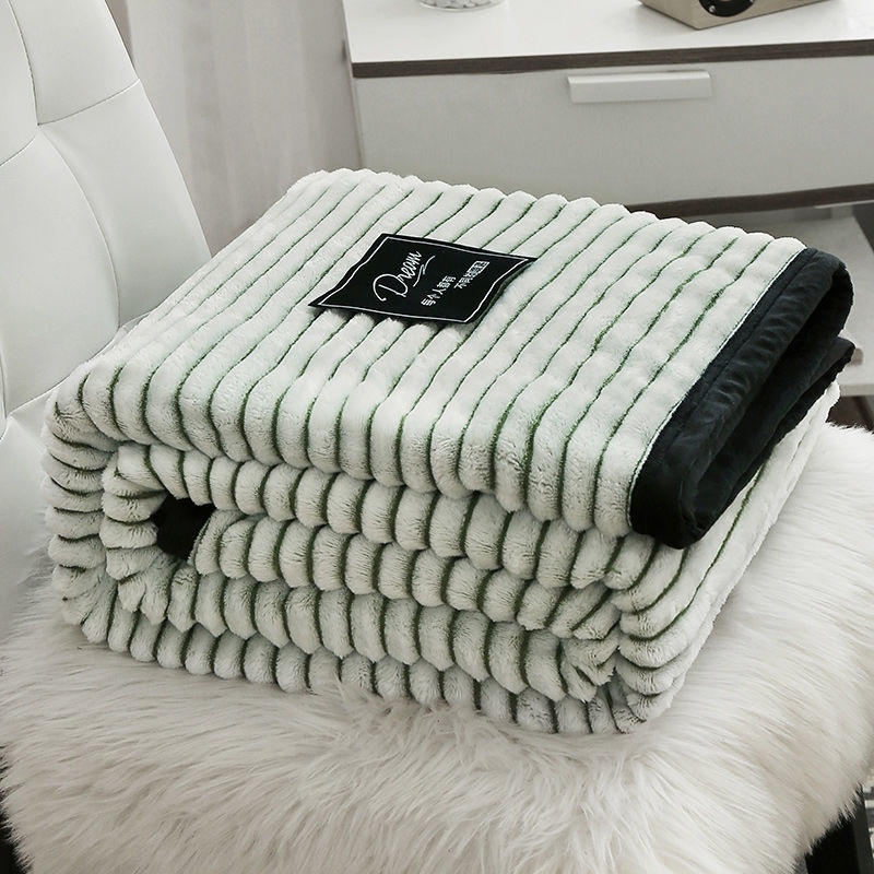 Chăn Đắp Văn Phòng Vải Flannel Lông Cừu San Hô Dày Dặn Có 8 Màu Sắc