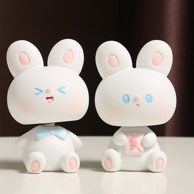 Thỏ Trắng Nhỏ Nhắn Dễ Thương Dùng Trang Trí Phòng Khách / Bàn Làm Việc Phong Cách Năm Mới