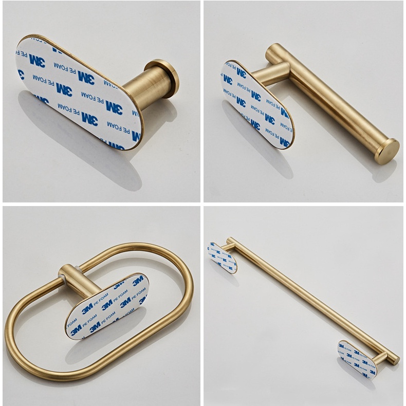 Firte Giá Treo Khăn Tắm Bằng Thép Không Gỉ 304 Màu Vàng Sang Trọng Không Cần Đóng Đinh