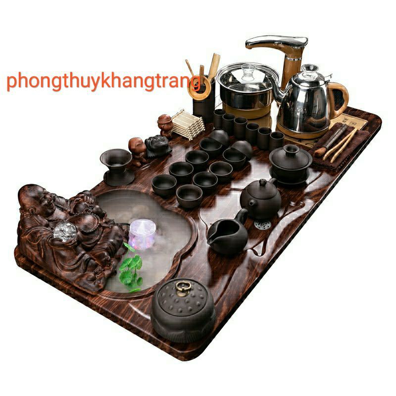 bàn trà điện hình di lạc phun nước tạo khói siêu đẹp