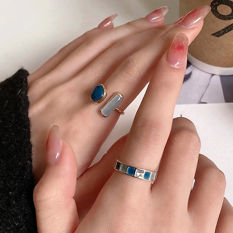 Nhẫn Hình Vỏ Sò Đính Đá Nhân Tạo Thời Trang