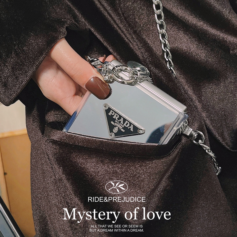 Ốp Điện Thoại Nắp Lật Mặt Gương Kèm Dây Đeo Cho Samsung Galaxy Z Flip 1/2 Z Flip1 ZFlip2 ZFlip 1