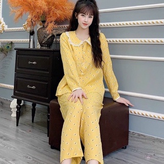 Bộ đồ cho mẹ sau sinh cho con bú đẹp giá rẻ đồ bộ bầu hè thu mặc nhà chất đũi mềm mại nhẹ nhàng vm mom