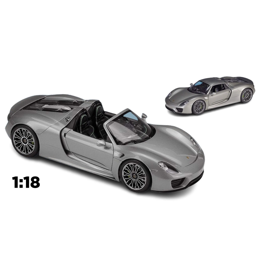 Mô hình xe Porsche 918 Spyder Grey tỉ lệ 1:18 Welly 6496