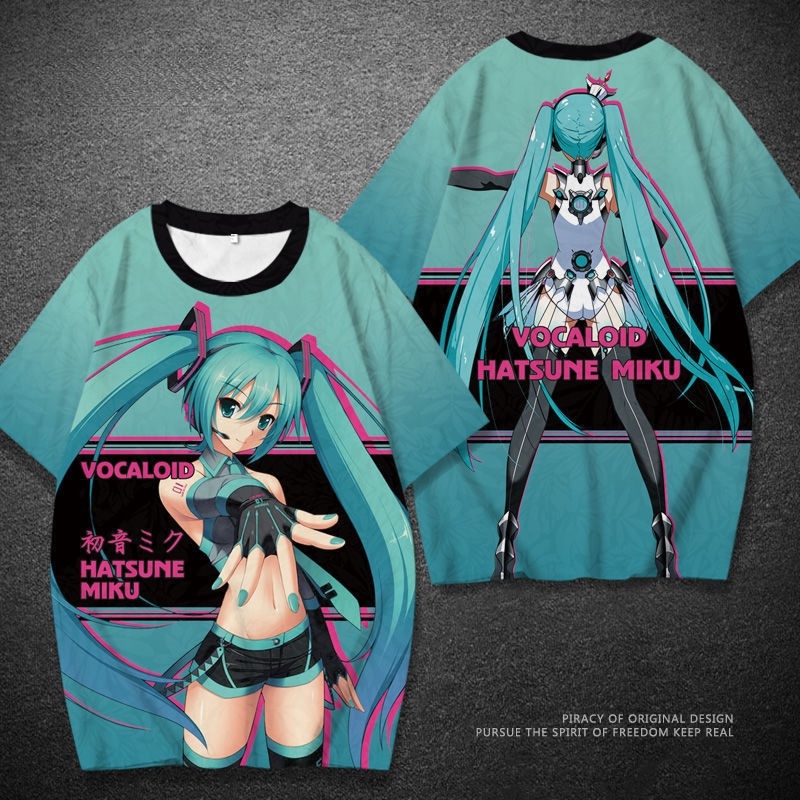 Áo Thun Tay Ngắn Hai Chiều In Hoạt Hình Hatsune Miku Thời Trang Mùa Hè 2022 Cho Nam