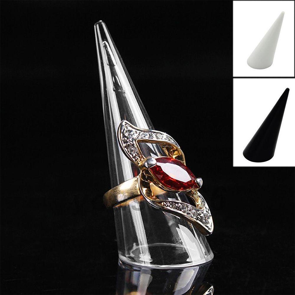 DANILO Kệ Trưng Bày Nhẫn Hình Nón Màu Trắng Đen Độc Đáo