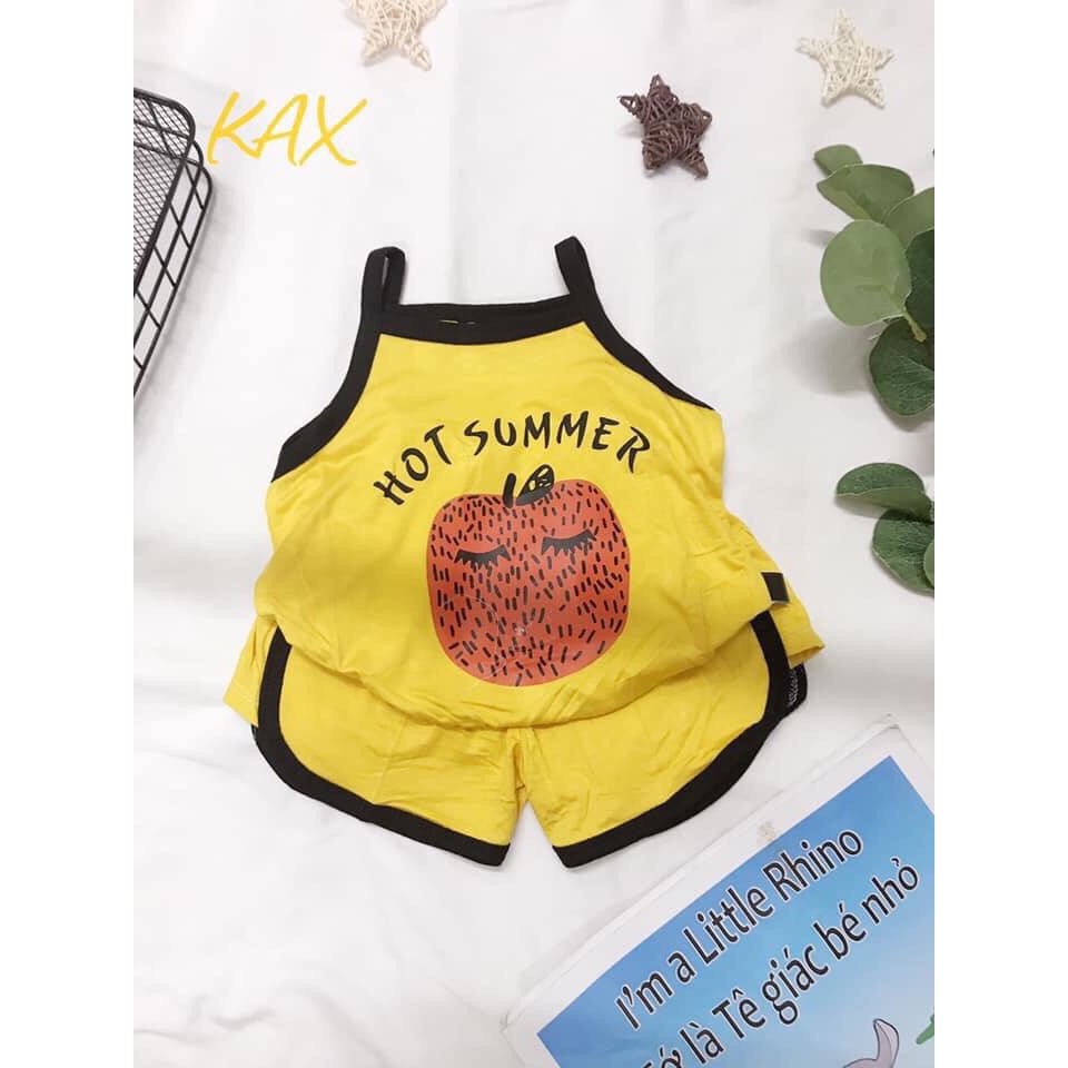 Bộ 2 dây thun lạnh SUMMER cho bé gái màu vàng-hồng 7-16kg