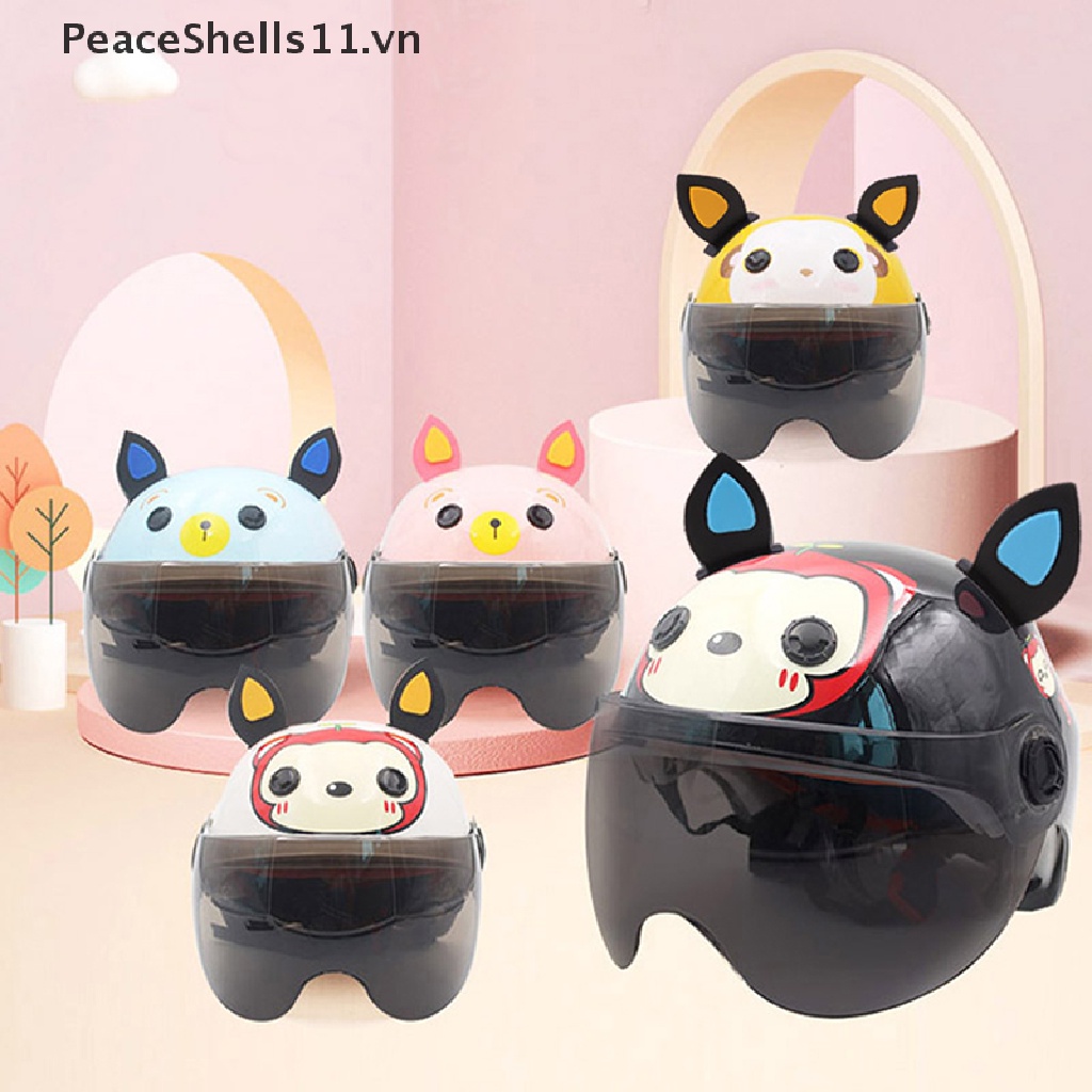 1 Cặp Sticker Dán Mũ Bảo Hiểm Hình Tai Mèo Dễ Thương
