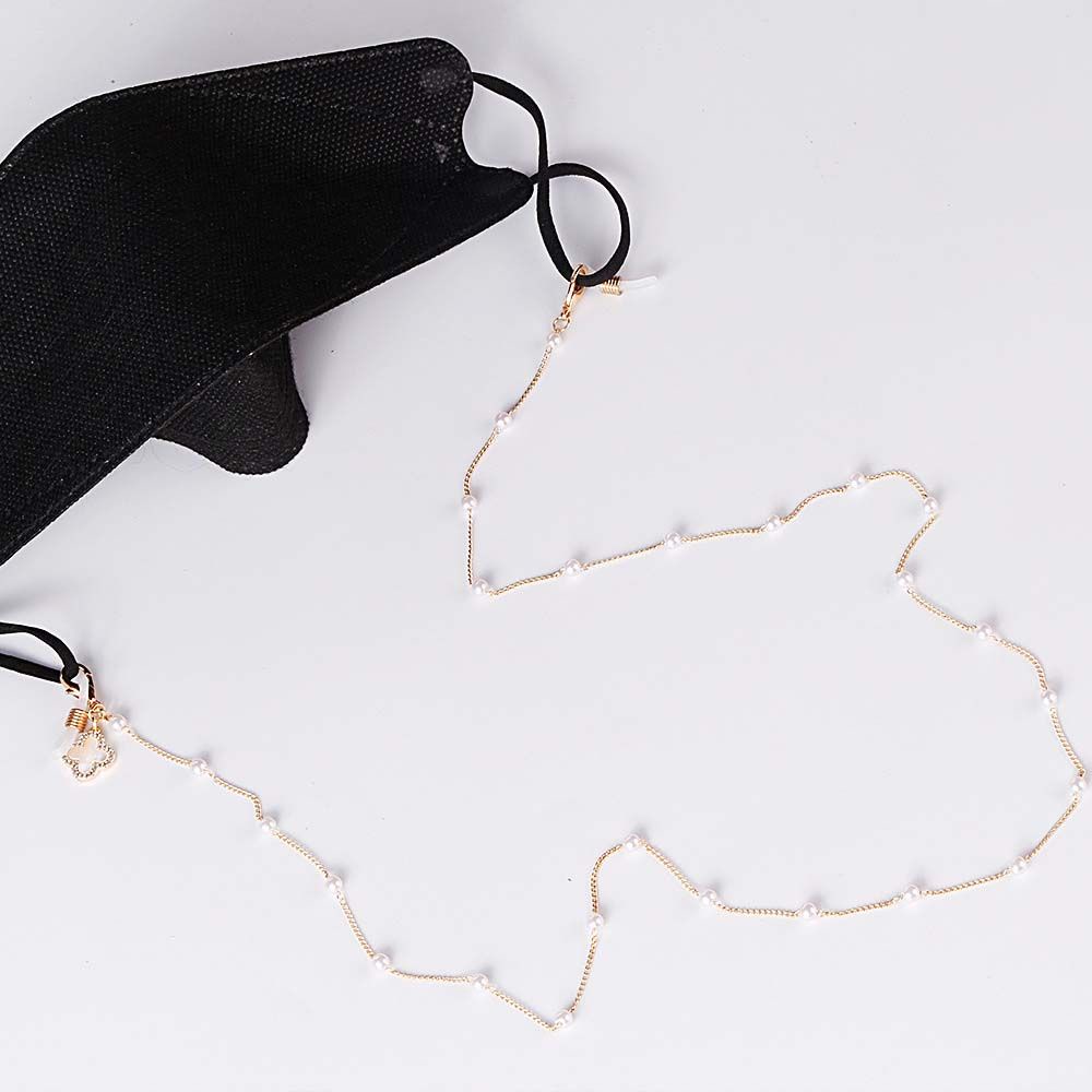Dây chuyền / dây đeo kính / khẩu trang chống thất lạc bảo vệ khuôn mặt thiết kế chuỗi đính ngọc trai thời trang Unisex