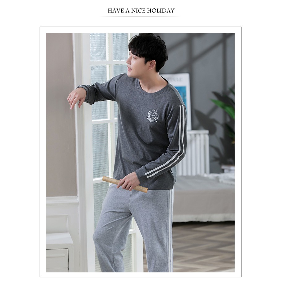 Đồ mặc nhà nam tay dài quần dài cá tính -BA9613