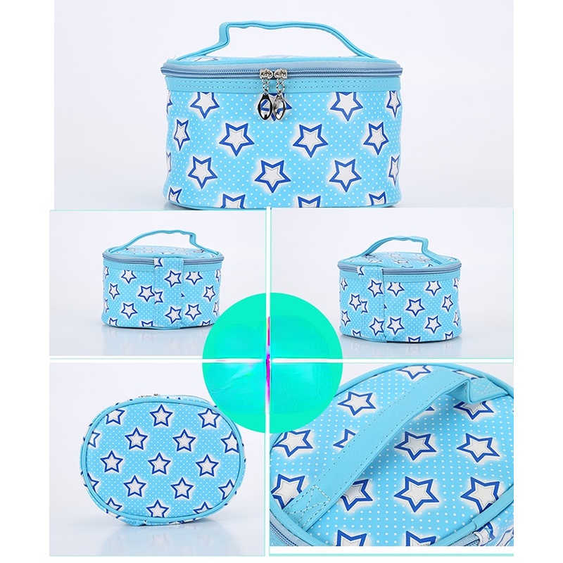 Túi Da PU Hình Trụ Đựng Mỹ Phẩm Tiện Dụng