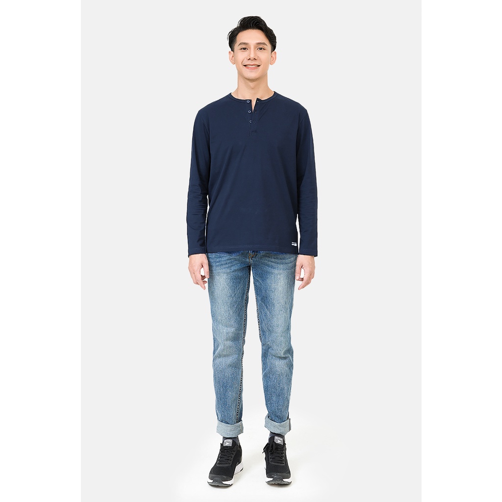 Áo thun nam dài tay cổ trụ Prime Henley Cotton Compact Premium thương hiệu Coolmate