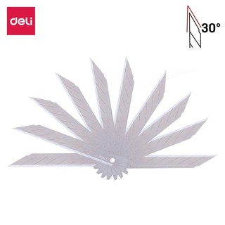 Combo 2 hộp 10 lưỡi dao rọc giấy 30 độ deli | e2015