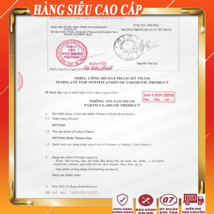 [TẶNG KÈM ĐẶC BIỆT] Kem chống nắng kềm dầu nâng tông da sennio/Kem chống nắng tốt cao cấp đa năng hàn quốc