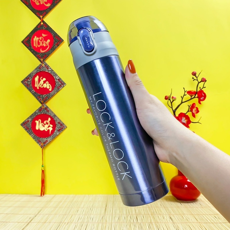 Bình Giữ Nhiệt Lock&amp;Lock Vaccum Bottle LHC6800 LHC6800FU 500ML Màu Sapphire Gold Hàng chính hãng
