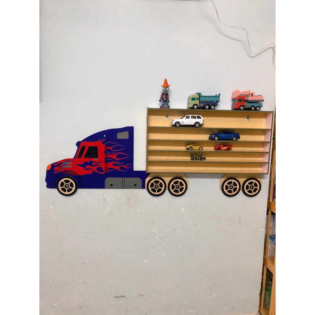 Kệ trưng bày mô hình xe ô tô đồ chơi cho bé ( Xe Container)