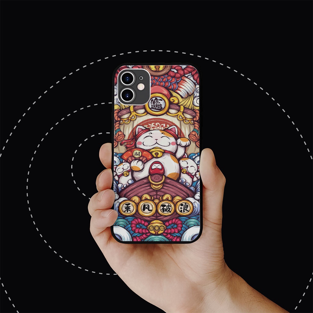 Ốp Lưng iphone hình Mèo Thần Tài  Quan Mèo Béo Ú ECOMEX dòng Ip 13 14 6 7 8 Plus 11 12 Pro Max X Xr MYS20220046
