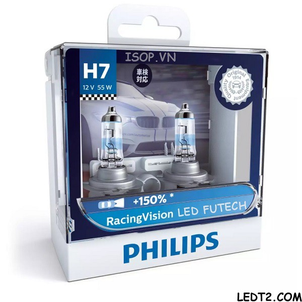 [LEDT2 ISOP] Đèn pha Halogen Philips Racing Vision +150% [Số lượng: 1 cái]