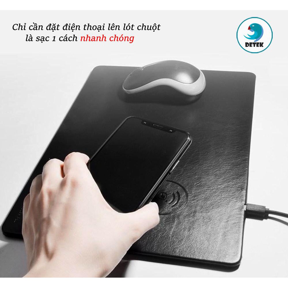 [Mã SKAMSALE03 giảm 10% đơn 200k] Đế lót chuột kiêm sạc không dây (Đen)