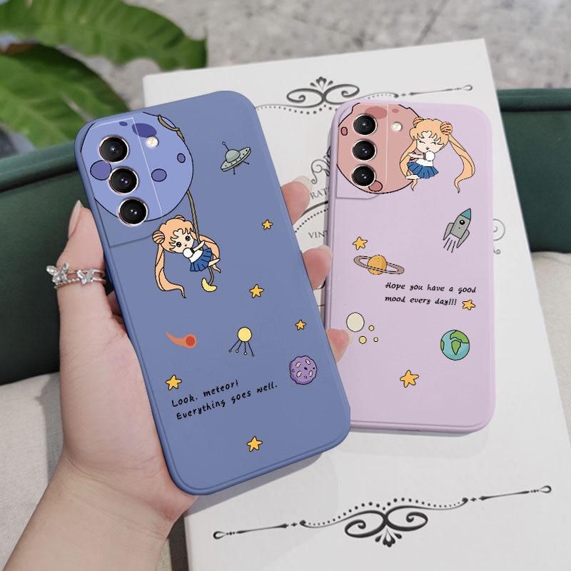 Ốp Điện Thoại Hình Hành Tinh Cô Gái Cho Samsung Galaxy S21 S20 FE Ultra Plus
