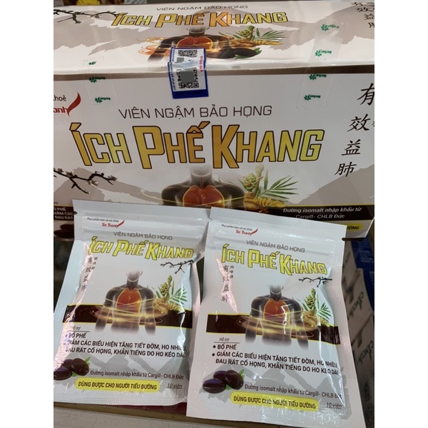 Viên ngậm ÍCH PHẾ KHANG_Giảm ho tiêu đờm