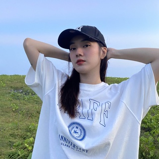 Áo thun raglan "STAFF" - Trắng/Đen