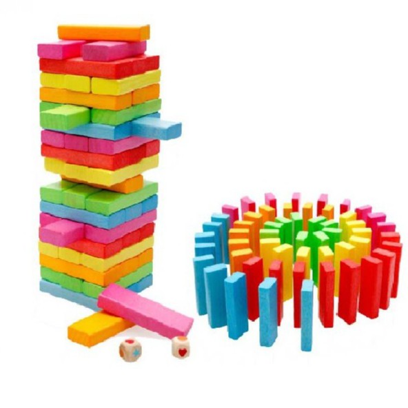 Đồ Chơi Rút Gỗ loại lớn 51 và 54 thanh S-Kids, Bộ xếp khối domino cho bé.