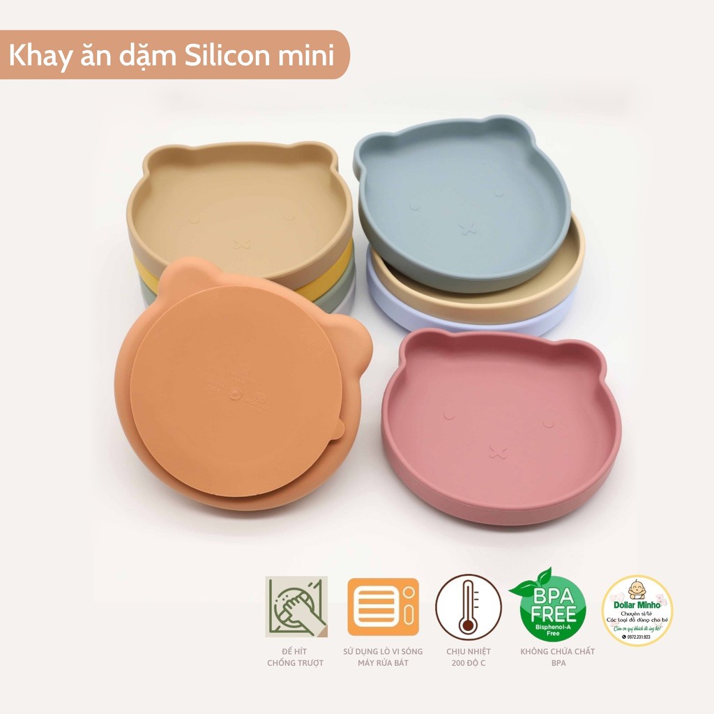 Khay ăn dặm silicon mềm chống đổ cho bé [NHADAU]