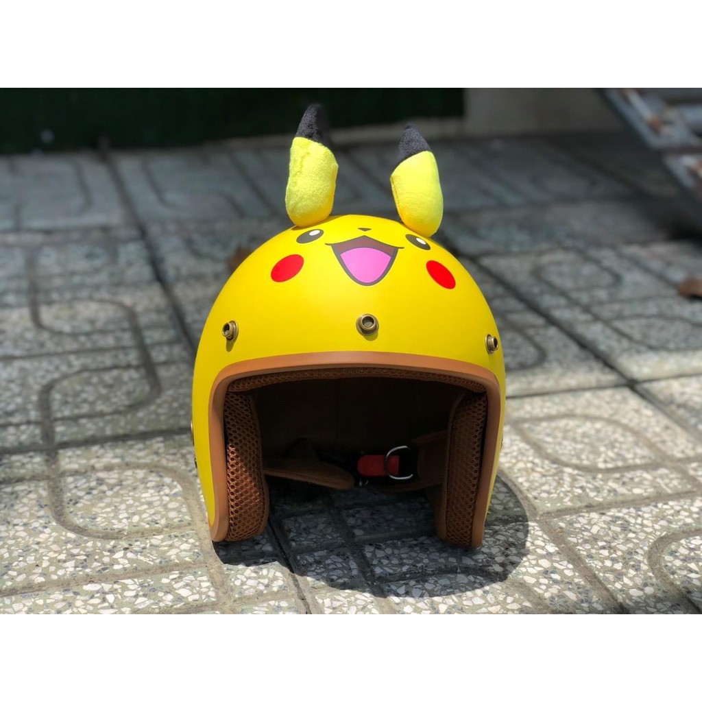 Mũ Bảo Hiểm 3/4 Đầu Pikachu Hàng Cao Cấp