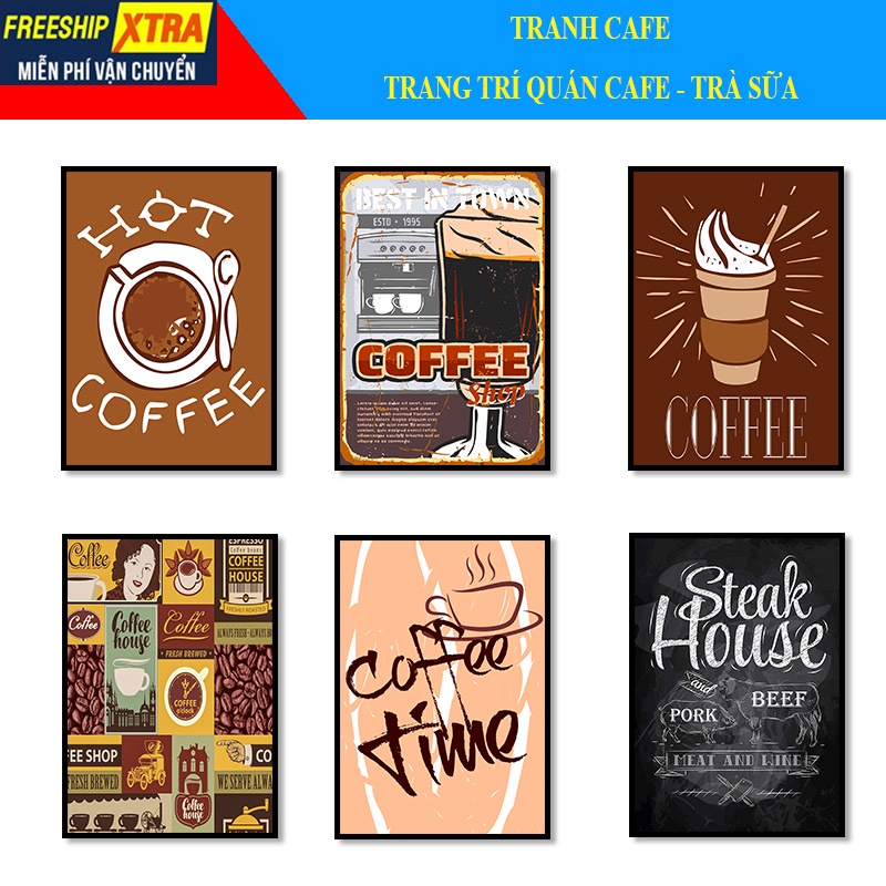 (CF61-80) Tổng hợp 20 Mẫu Tranh Treo Tường Trang Trí Quán Cafe- Tranh Cà Phê Phong Cách Vintage Cổ Điển