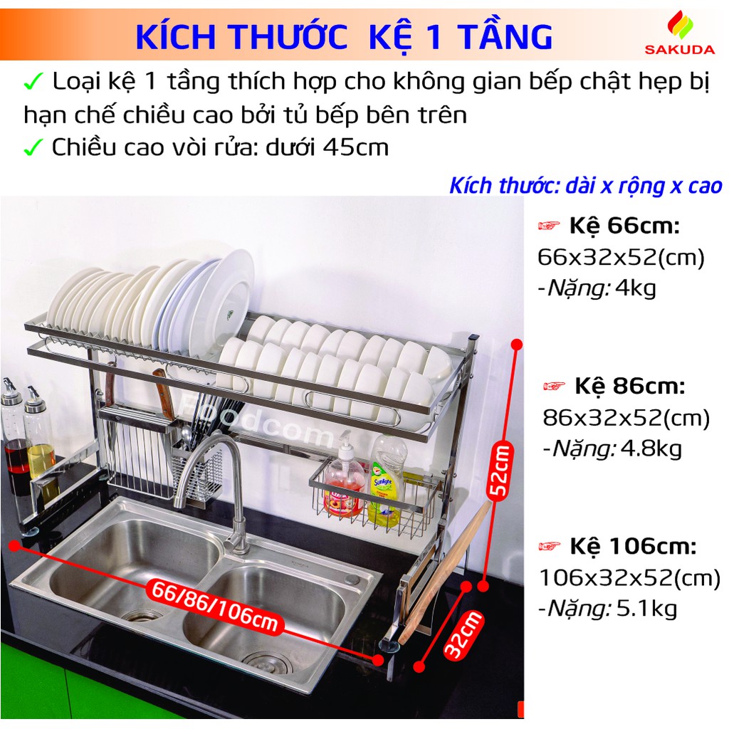 Kệ Chén Đa Năng Foodcom, Kệ Úp Bát Inox Trên Bồn Rửa Thông Minh Tiện Lợi | BigBuy360 - bigbuy360.vn