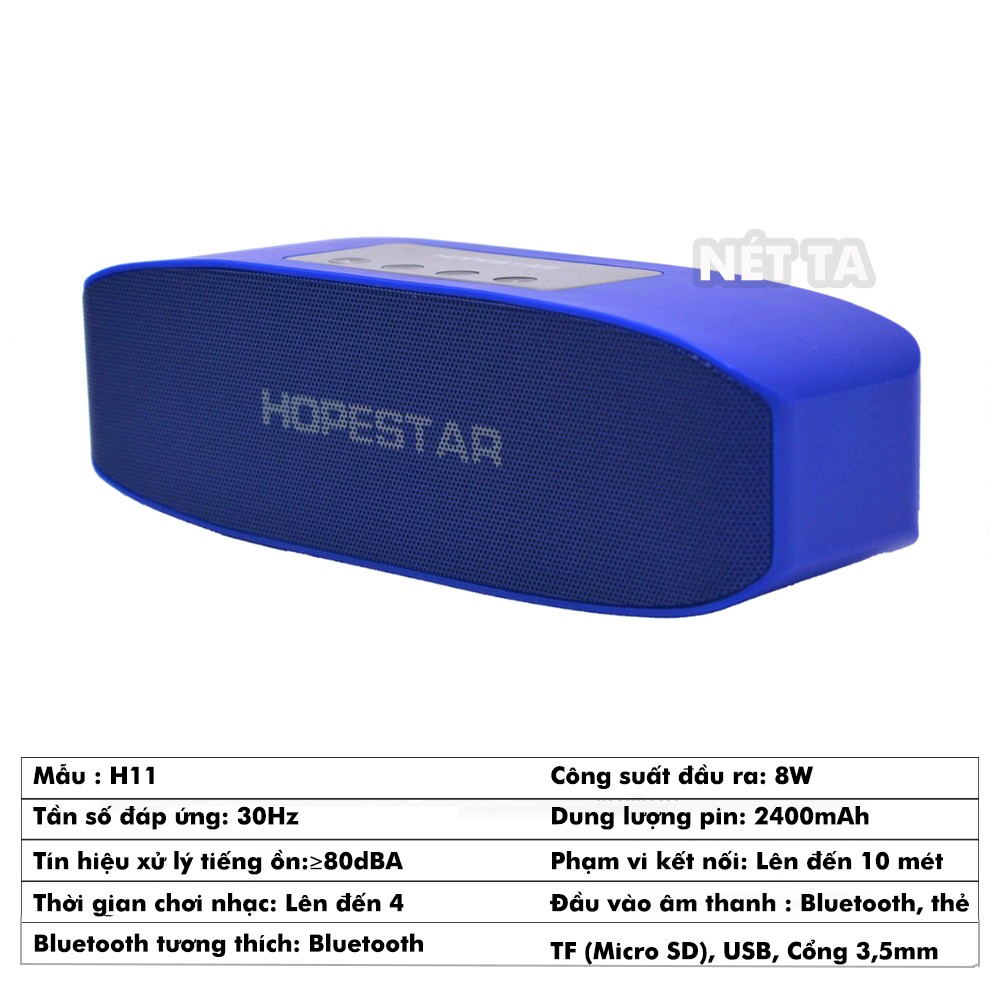 Loa bluetooth không dây 8W kết nối bluetooth 3.0 HopeStar H11 pin 2400mAh êm ái-nhỏ gọn-tiện lợi