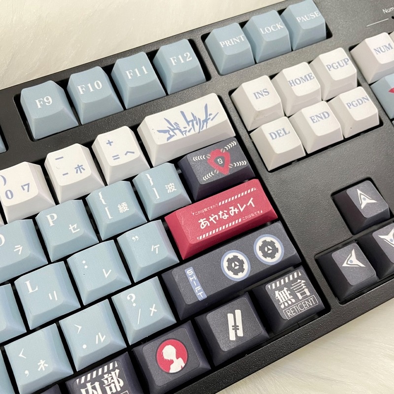Bộ 144 nút bấm bàn phím Ayanami Rei bằng EVA nhuộm màu thăng hoa dành cho bàn phím cơ