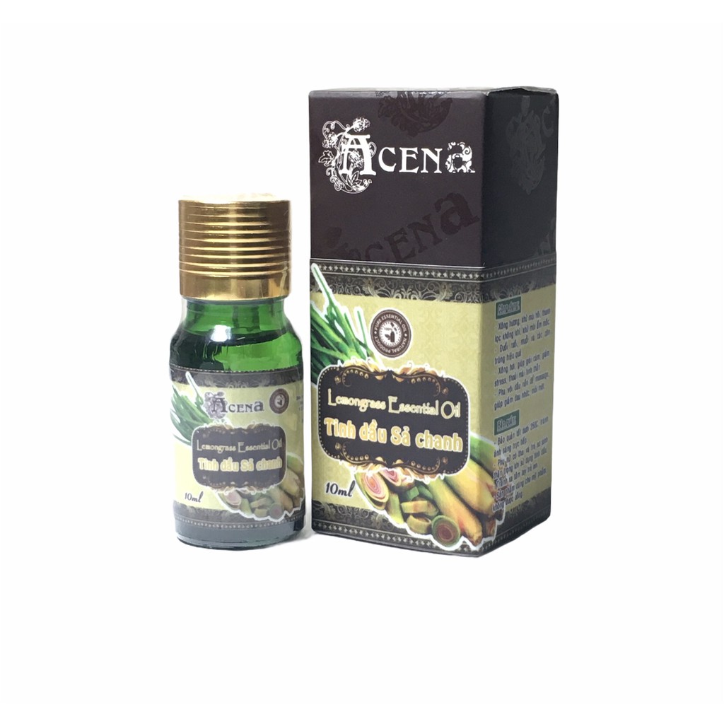 Tinh Dầu ACENA Nguyên Chất Hương Sả Chanh giúp đuổi ruồi, muỗi, côn trùng, thanh lọc không khí, khử mùi ẩm mốc 10ml