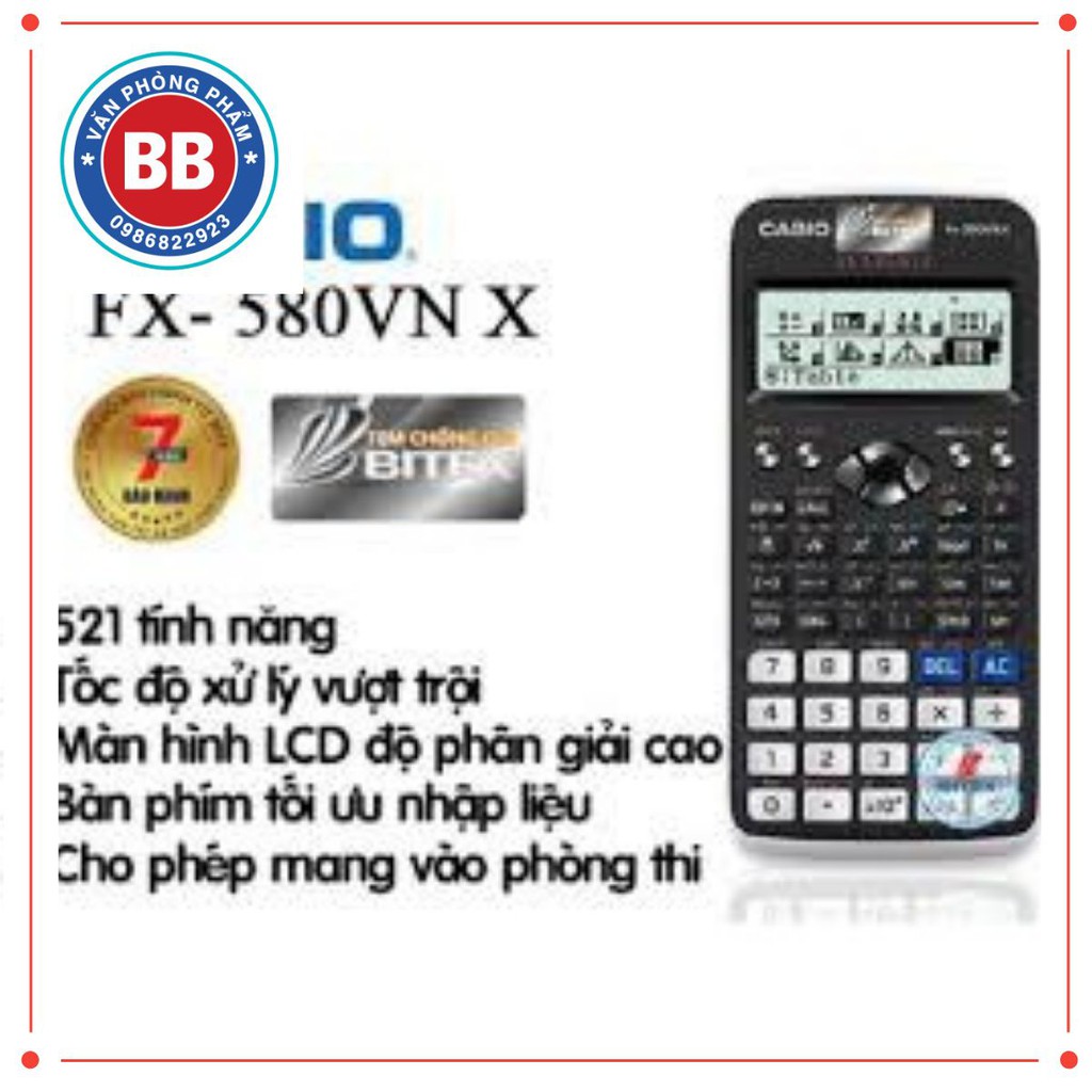 Máy tính  FX - 580VN X CHÍNH HÃNG, BẢO HÀNH 1 ĐỔI 1