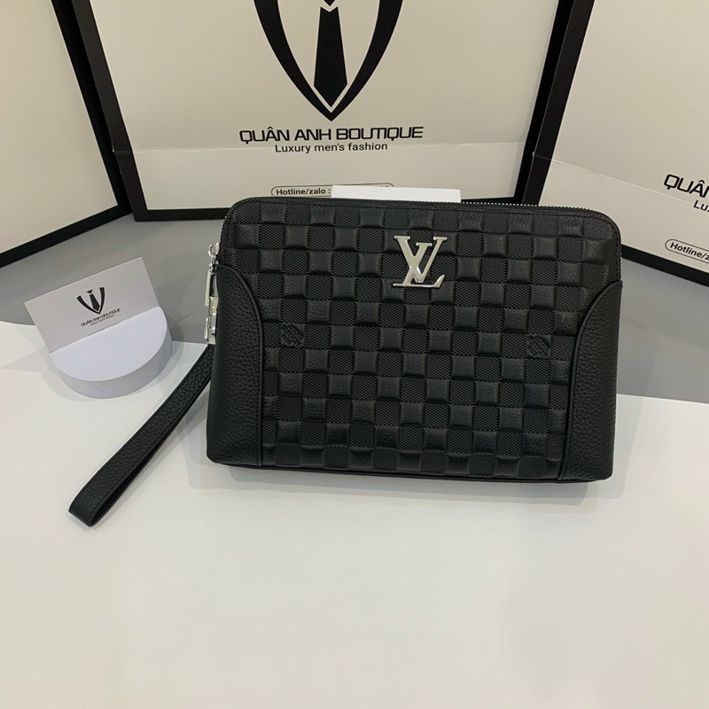 Ví dài cầm tay lv da pu logo đúc khoá số cao cấp, ví nam Fullbox.