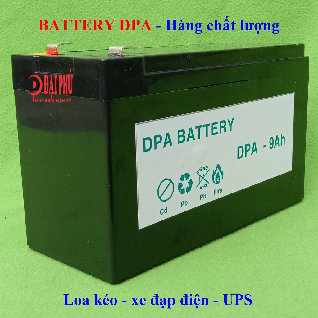 Bình ắc quy khô 9AH 12V DPA xe đạp điện - loa kéo - UPS