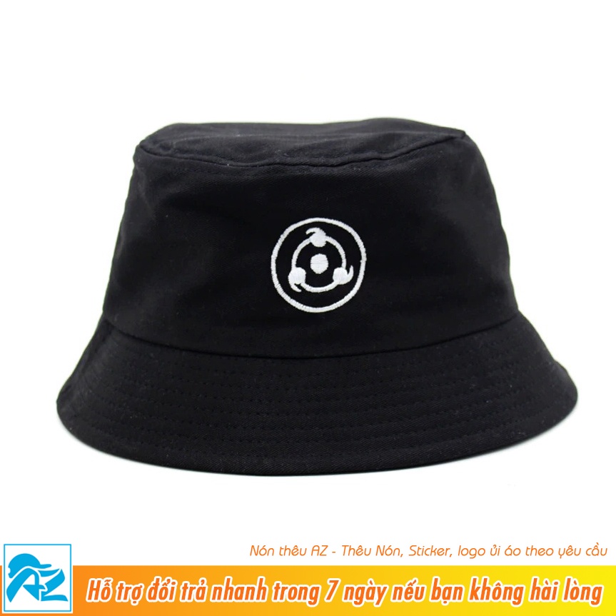 [Mã FAMARAL1 giảm 10K đơn 50K] Mũ bucket thêu logo naruto sasuke gaara - màu trắng và đen MT586